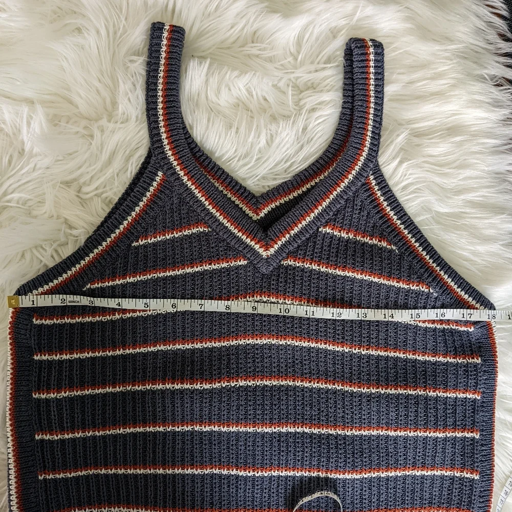 NWT Madewell Striped Blue Orange Knit Tank - Picture 8 of 9